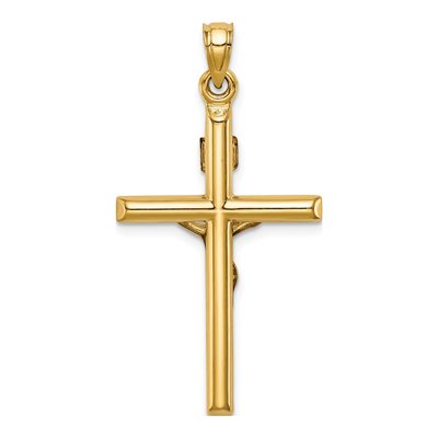 14K Two-Tone Gold Hollow Crucifix Pendant – view 5