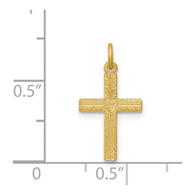 14K Yellow Gold Heart Cross Pendant – view 4
