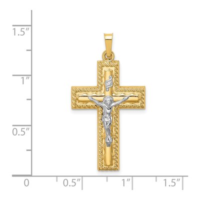 14K Two-Tone Gold Crucifix Pendant – view 4