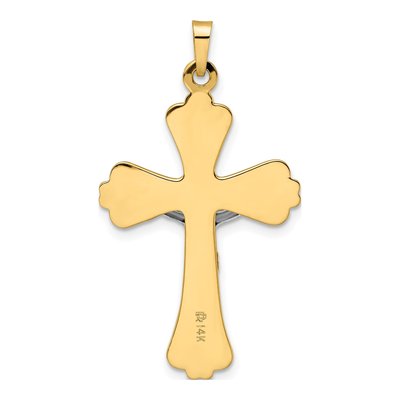 14K Two-Tone Gold INRI Crucifix Cross Pendant – view 5