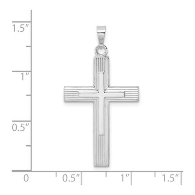 14K White Gold Double Cross Pendant – view 4