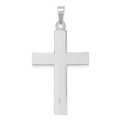 14K White Gold Double Cross Pendant – view 5