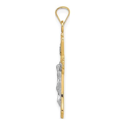 14K Two-Tone Gold INRI Crucifix Pendant – view 3