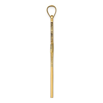 14K Yellow Gold Line Design Cross Pendant – view 3