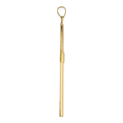 14K Yellow Gold Line Design Cross Pendant – view 3