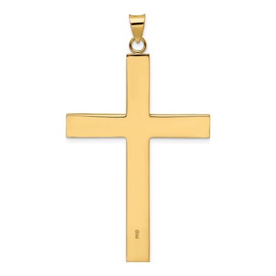 14K Yellow Gold Line Design Cross Pendant – view 5