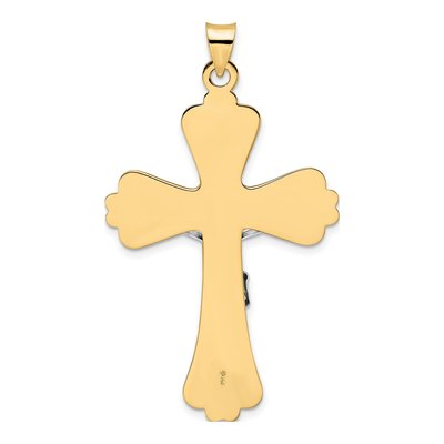 14K Two-Tone Gold INRI Crucifix Pendant – view 5