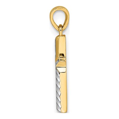 14K Yellow Gold Small Cross Pendant – view 3