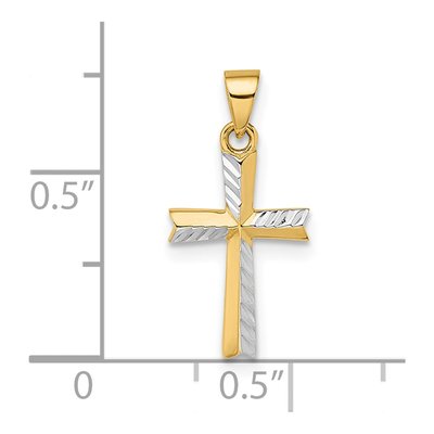 14K Yellow Gold Small Cross Pendant – view 4