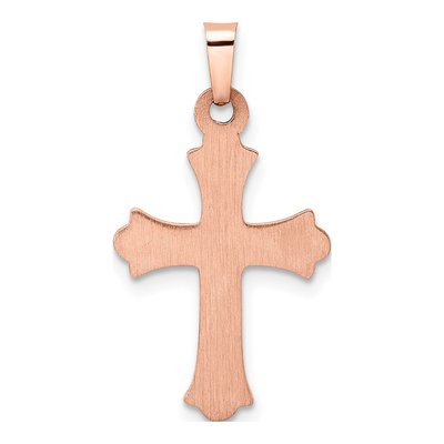 14K Two-Tone Gold Fleur de Lis INRI Crucifix Pendant – view 5