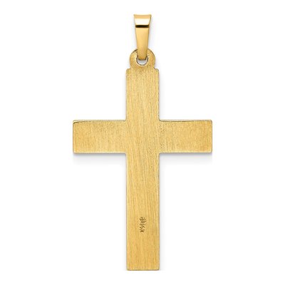 14K Yellow Gold Twisted Hollow Cross Pendant – view 5
