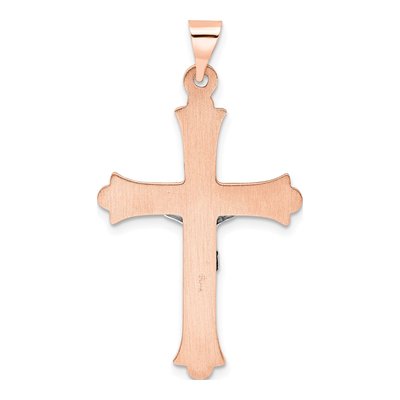 14K Two-Tone Gold Fleur de Lis Crucifix Pendant – view 5