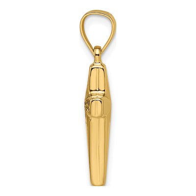 14K Yellow Gold Puffed Cross Pendant – view 3