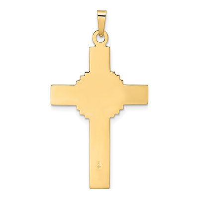 14K Two-Tone Gold Celtic INRI Crucifix Pendant – view 5