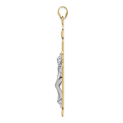 14K Two-Tone Gold Filigree Crucifix Pendant – view 3