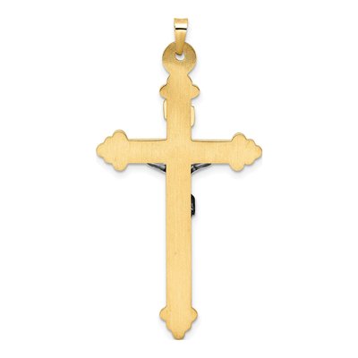 14K Two-Tone Gold INRI Crucifix Pendant – view 5