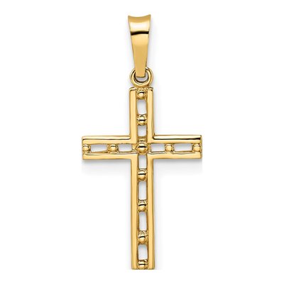 14K Yellow Gold Cut-Out Cross Pendant