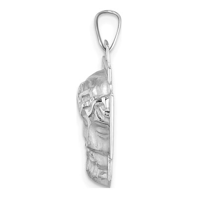 14K White Gold Jesus Head Pendant – view 3