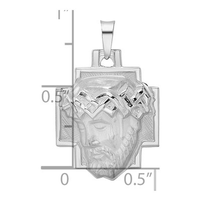 14K White Gold Jesus Head Pendant – view 4
