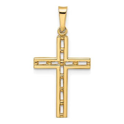 14K Yellow Gold Cut-Out Cross Pendant