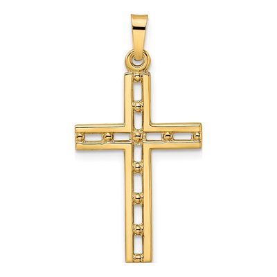 14K Yellow Gold Cut-Out Cross Pendant