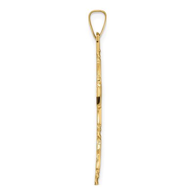 14K Yellow Gold Fancy Design Cross Pendant – view 3