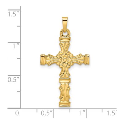 14K Yellow Gold Fancy Design Cross Pendant – view 4