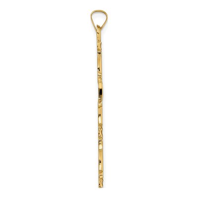 14K Yellow Gold Fancy Design Cross Pendant – view 3