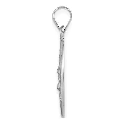 14K White Gold Hollow Jesus Face Disc Pendant – view 3