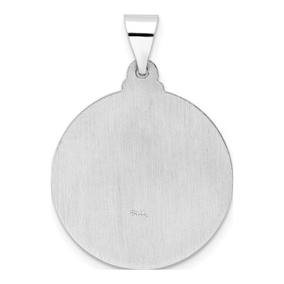 14K White Gold Hollow Jesus Face Disc Pendant – view 5