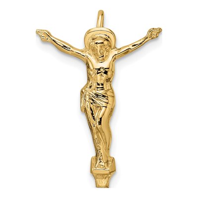 14K Yellow Gold Risen Christ Slide Pendant