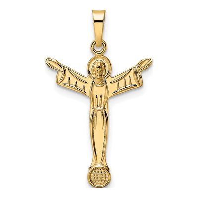 14K Yellow Gold Risen Christ Pendant
