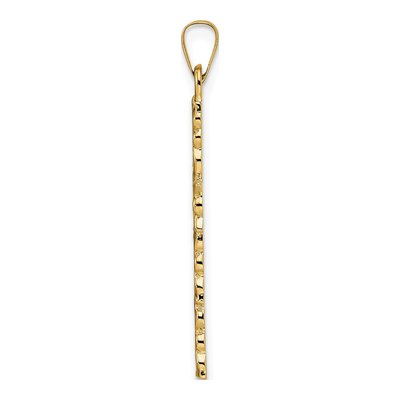 14K Yellow Gold Floral Cross Pendant – view 3