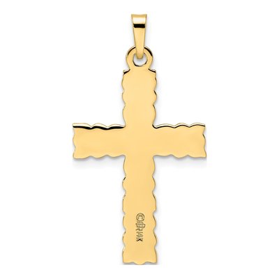 14K Yellow Gold Floral Cross Pendant – view 5