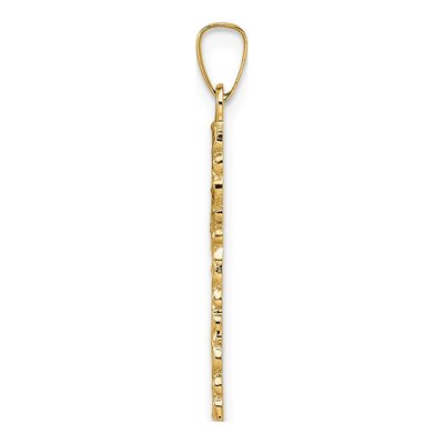14K Yellow Gold Floral Cross Pendant – view 3