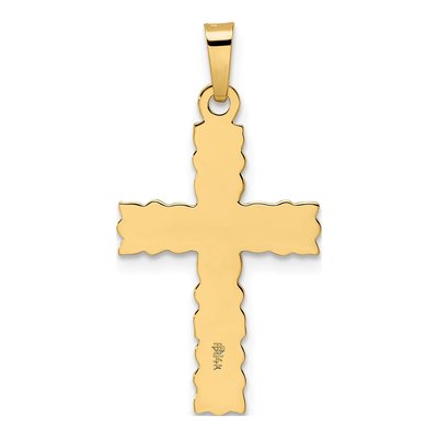 14K Yellow Gold Floral Cross Pendant – view 5