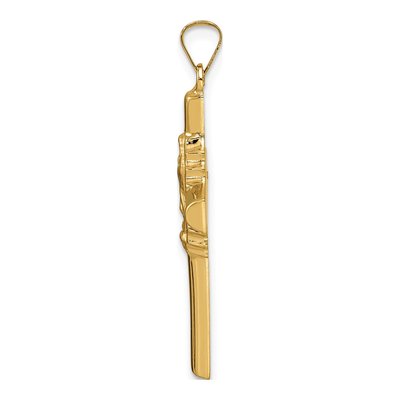 14K Yellow Gold Hollow Cross Pendant – view 3