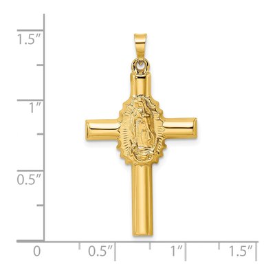 14K Yellow Gold Hollow Cross Pendant – view 4