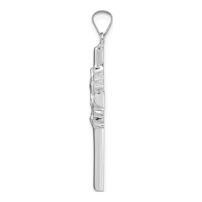 14K White Gold Hollow Cross Guadalupe Pendant – view 3