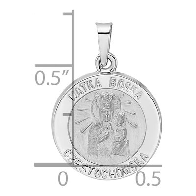 14K White Gold Matka Boska Medal Pendant – view 4