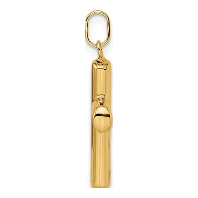 14K Yellow Gold Puffed Cross Pendant – view 3