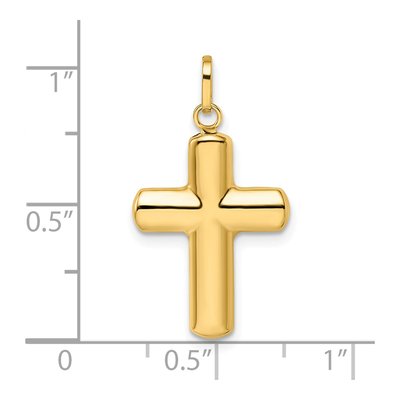 14K Yellow Gold Puffed Cross Pendant – view 4