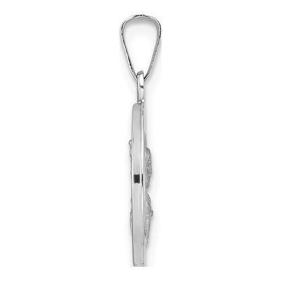 14K White Gold Reversible Scapular Medal Pendant – view 3