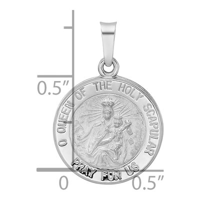 14K White Gold Reversible Scapular Medal Pendant – view 4