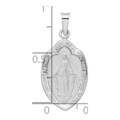 14K White Gold Miraculous Medal Pendant – view 4