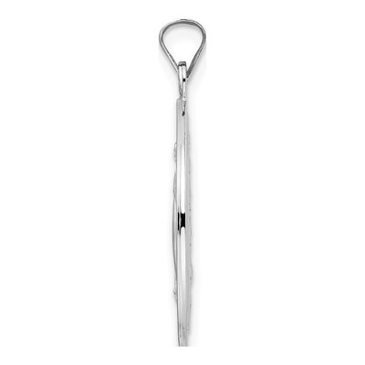 14K White Gold Miraculous Medal Round Pendant – view 3