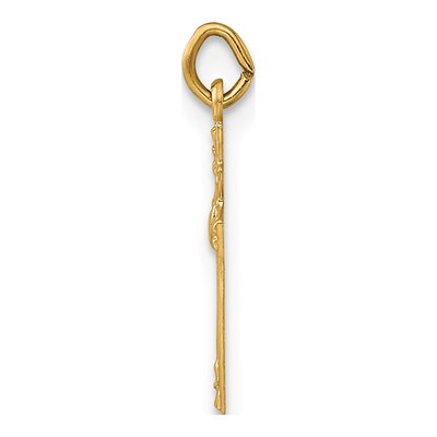 14K Yellow Gold Heart Cross Pendant – view 3