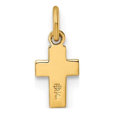 14K Yellow Gold Tiny Heart Cross Pendant – view 5