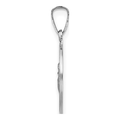 14K White Gold St Anthony Medal Pendant – view 3