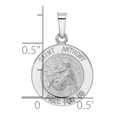 14K White Gold St Anthony Medal Pendant – view 4